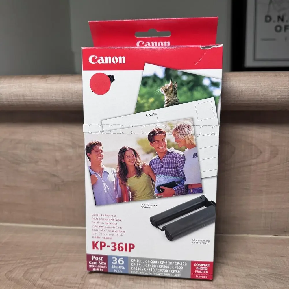 Canon‎ KP-36IP Color Ink Paper Set 36 Sheets 4x6 For Selphy CP Printers